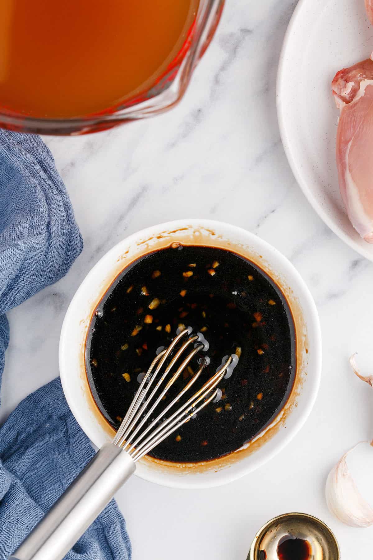 Chicken Thighs with Honey Sauce Being Made