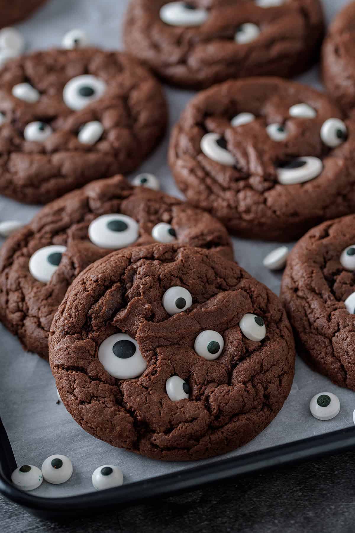 Cookies from Devils Food Cake Mix On a Baking Sheet