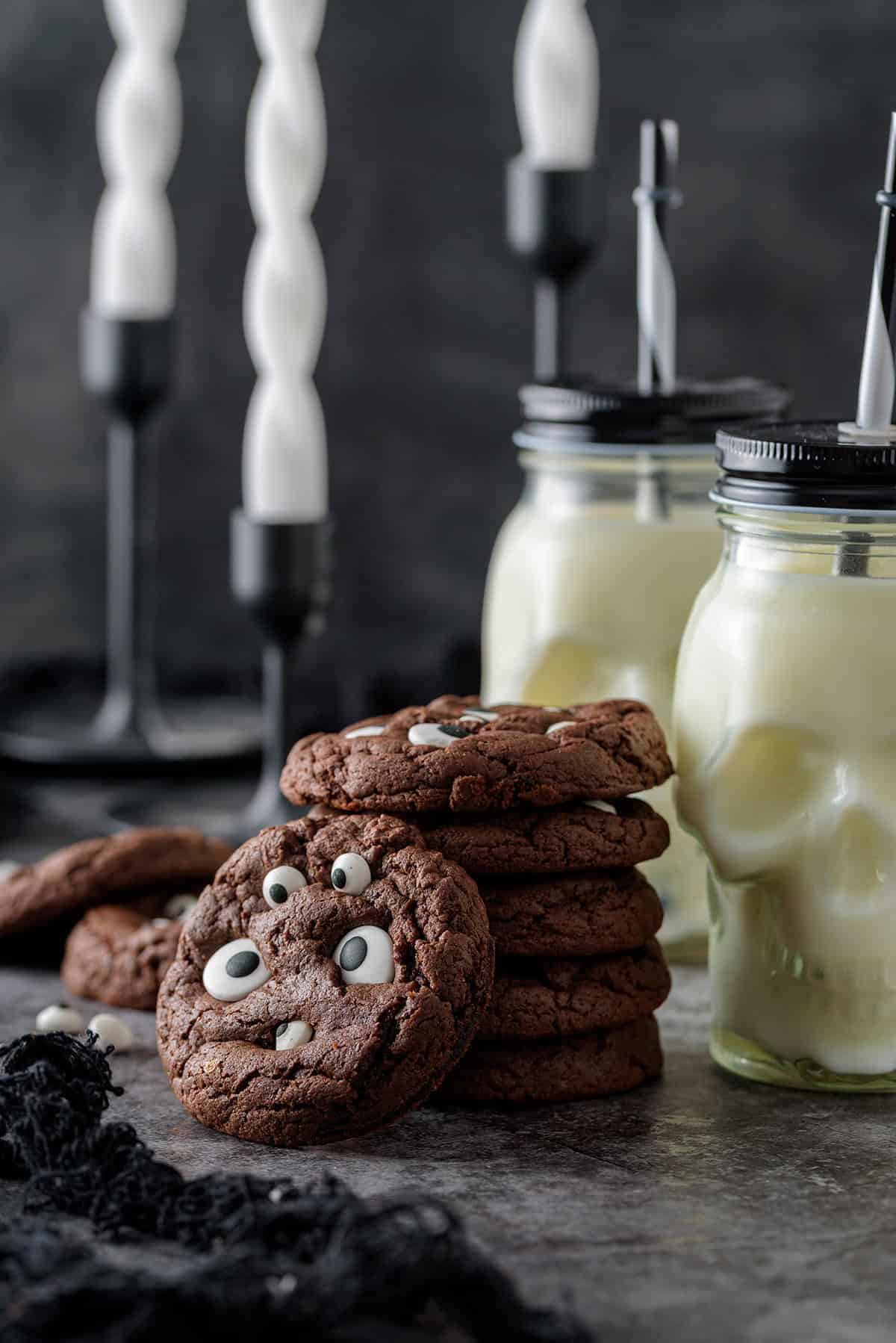 Cookies from Devils Food Cake Mix Stacked Together