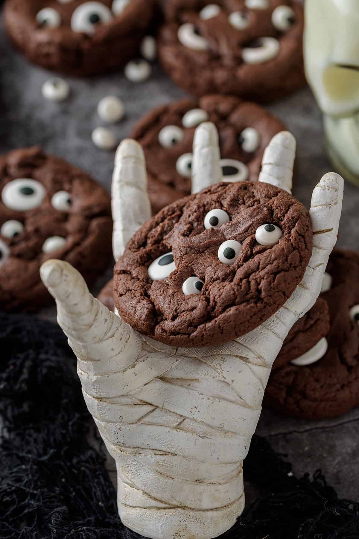 Cookies from Devils Food Cake Mix Being Held