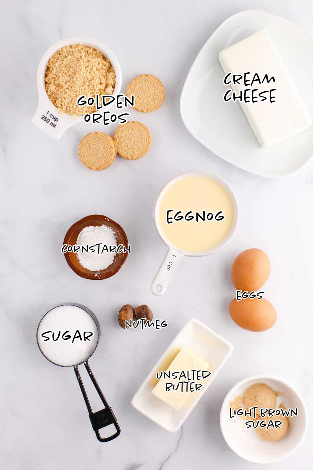 Eggnog Cheesecake Ingredients for an Instant Pot Recipe