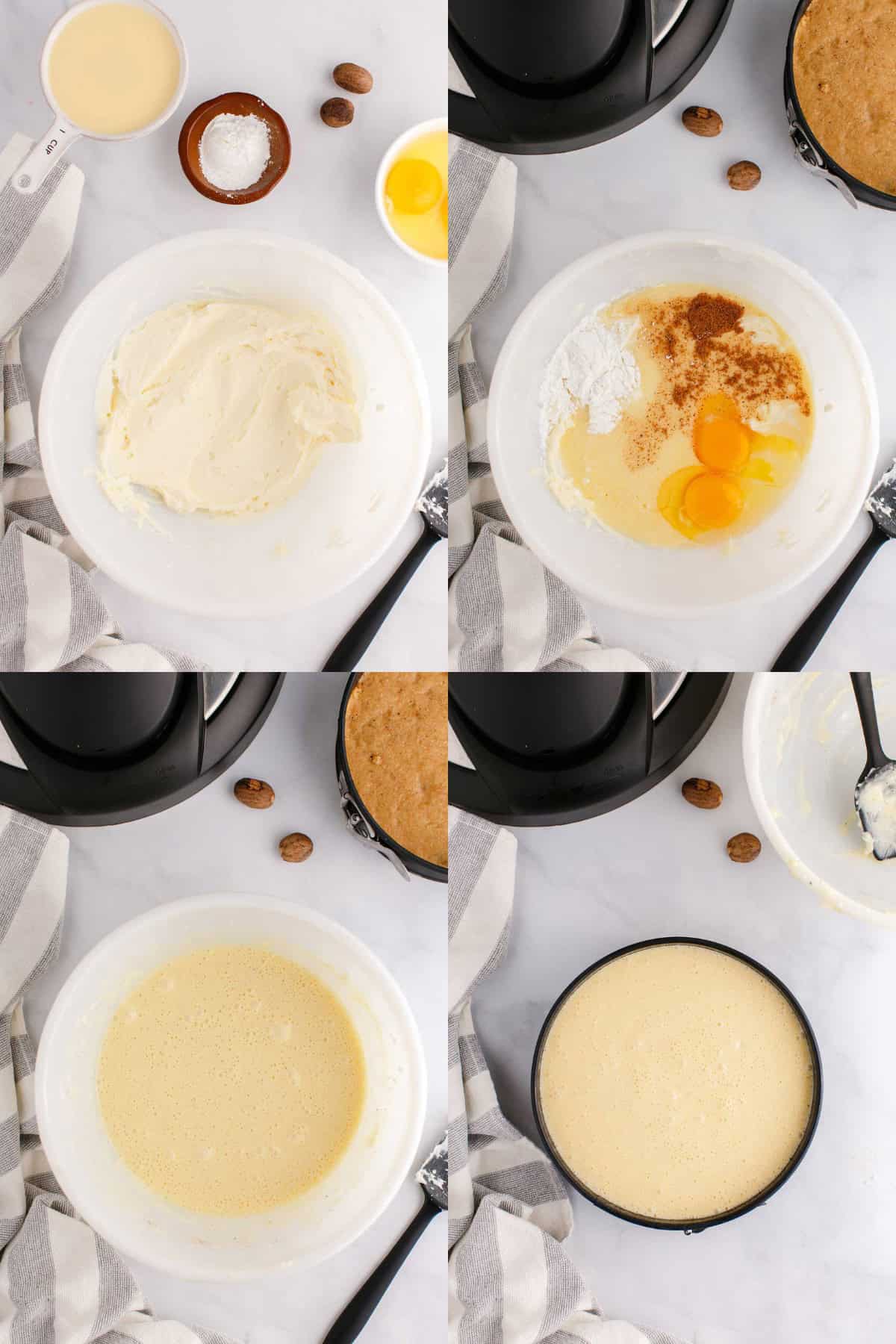 Eggnog Cheesecake for an Instant Pot Batter Being Made