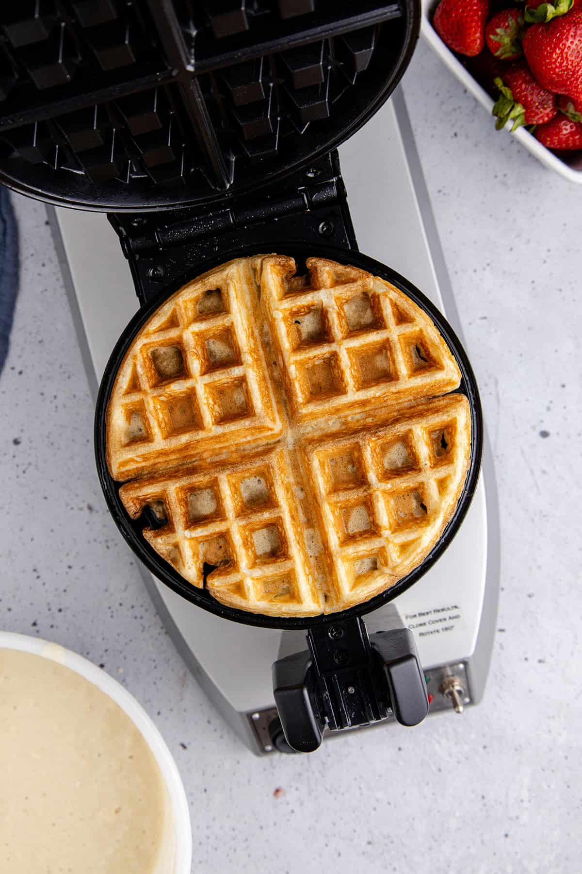 Gluten Free Buttermilk Waffles in a Waffle Iron