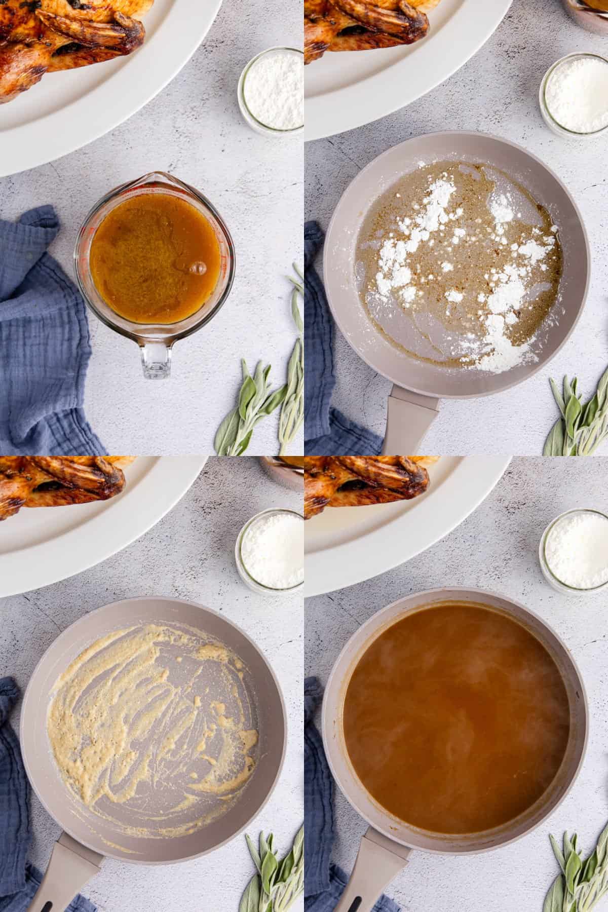 Herb Butter Turkey Gravy Being Made