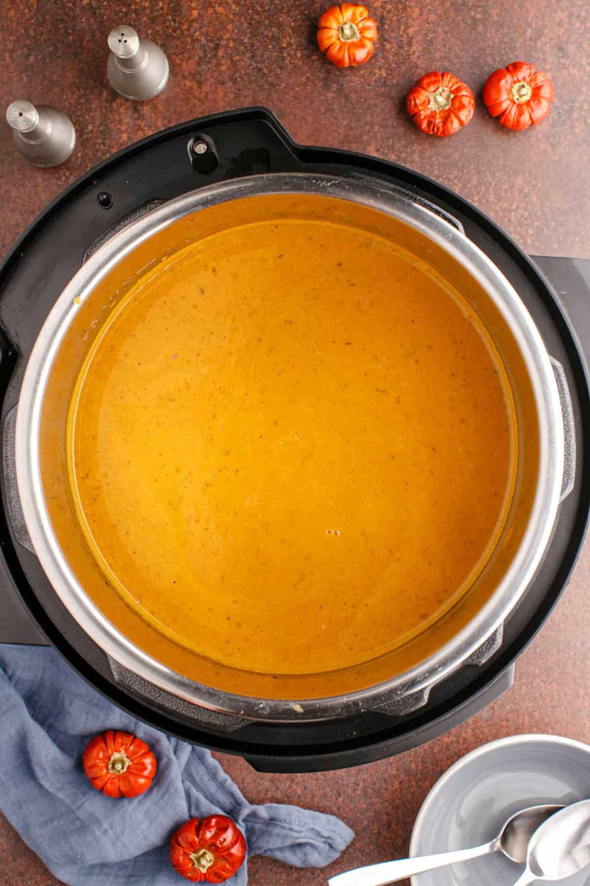 Instant Pot Pumpkin Soup Finished in Instant Pot