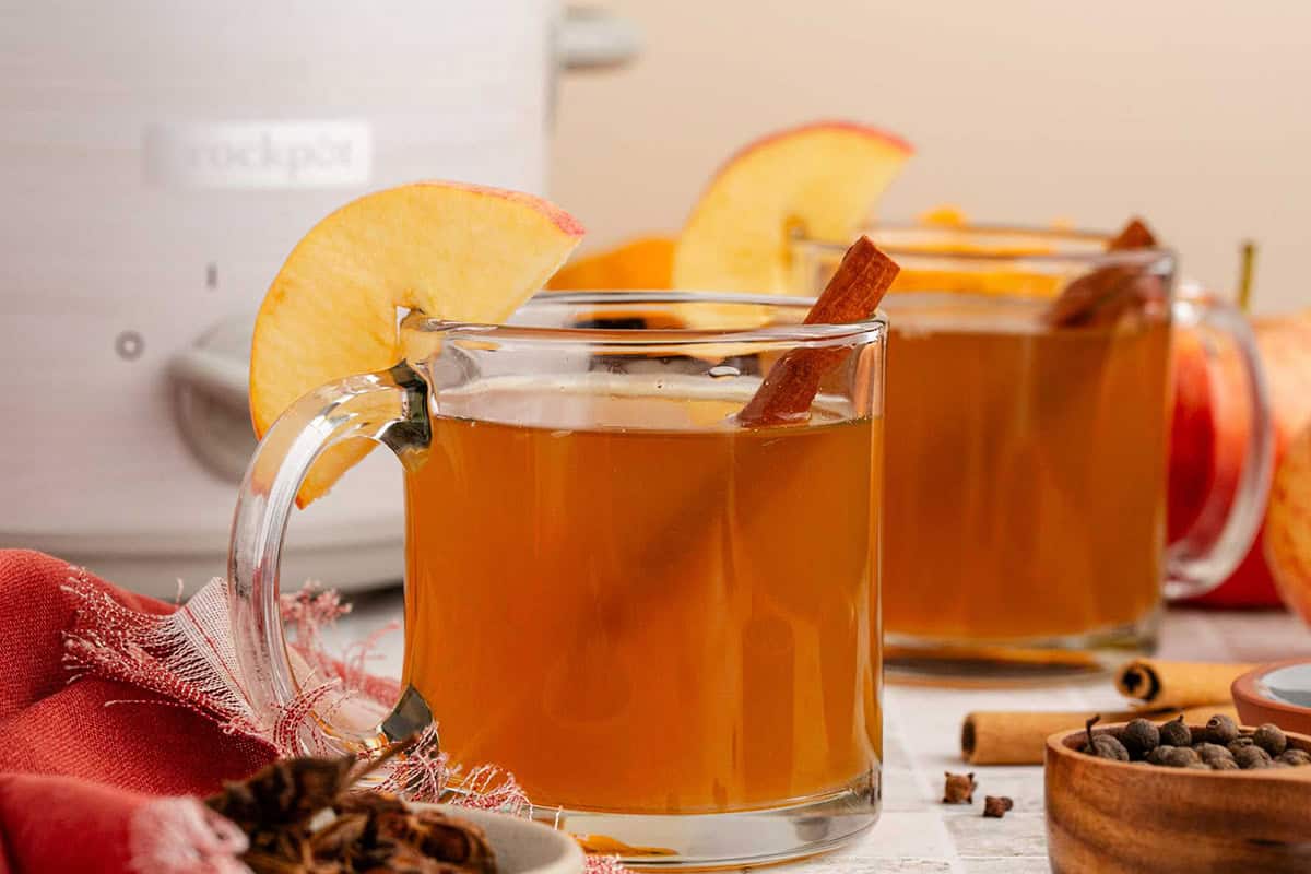 Spiked Apple Cider Crockpot in a Mug