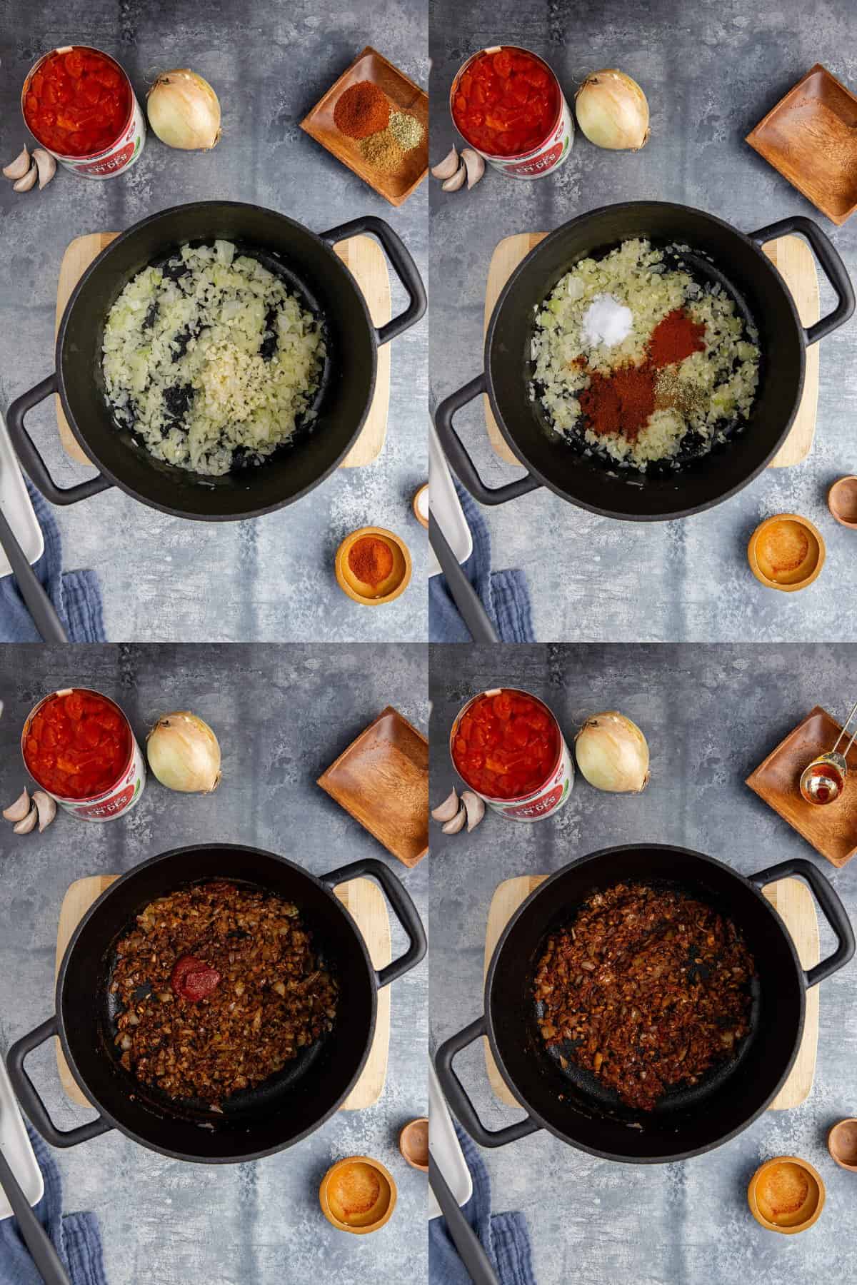 Stove Top Chili Complete in a Pot being Made