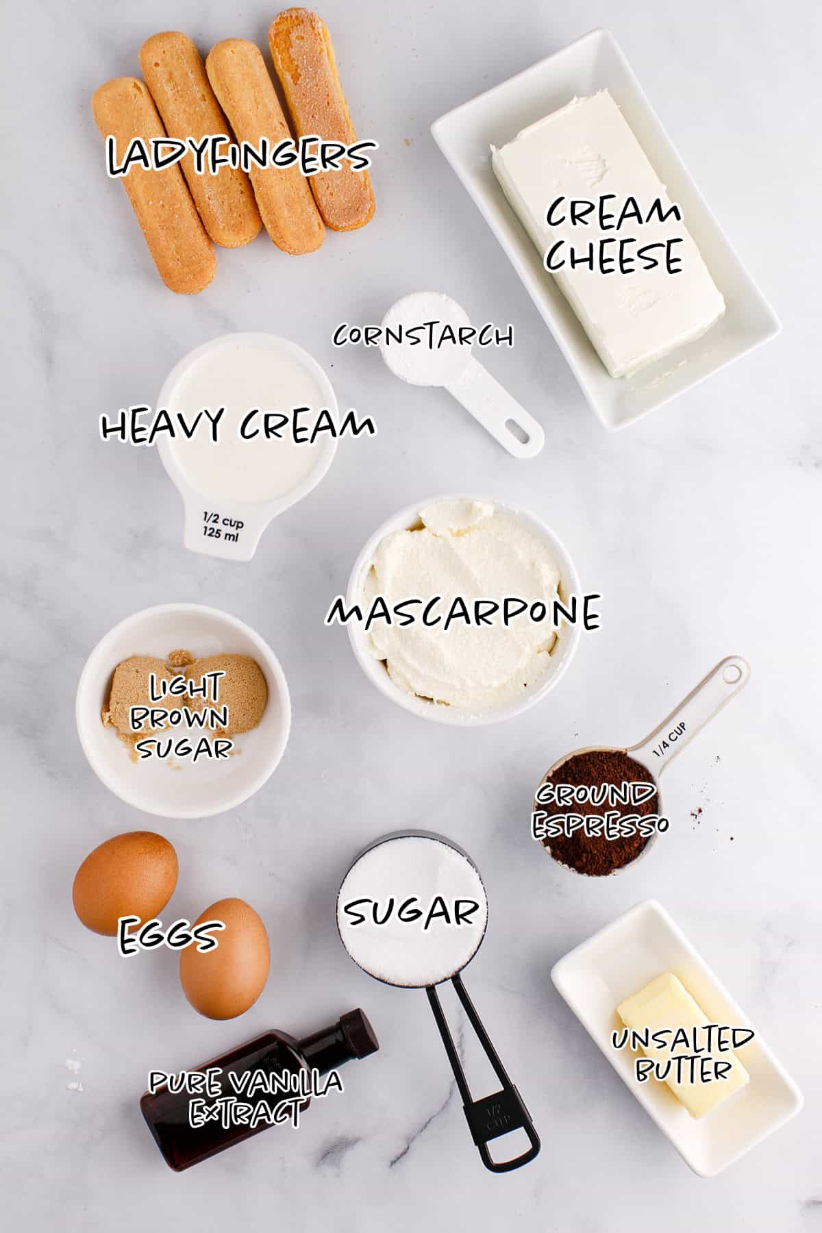 Tiramisu Cheesecake Ingredients