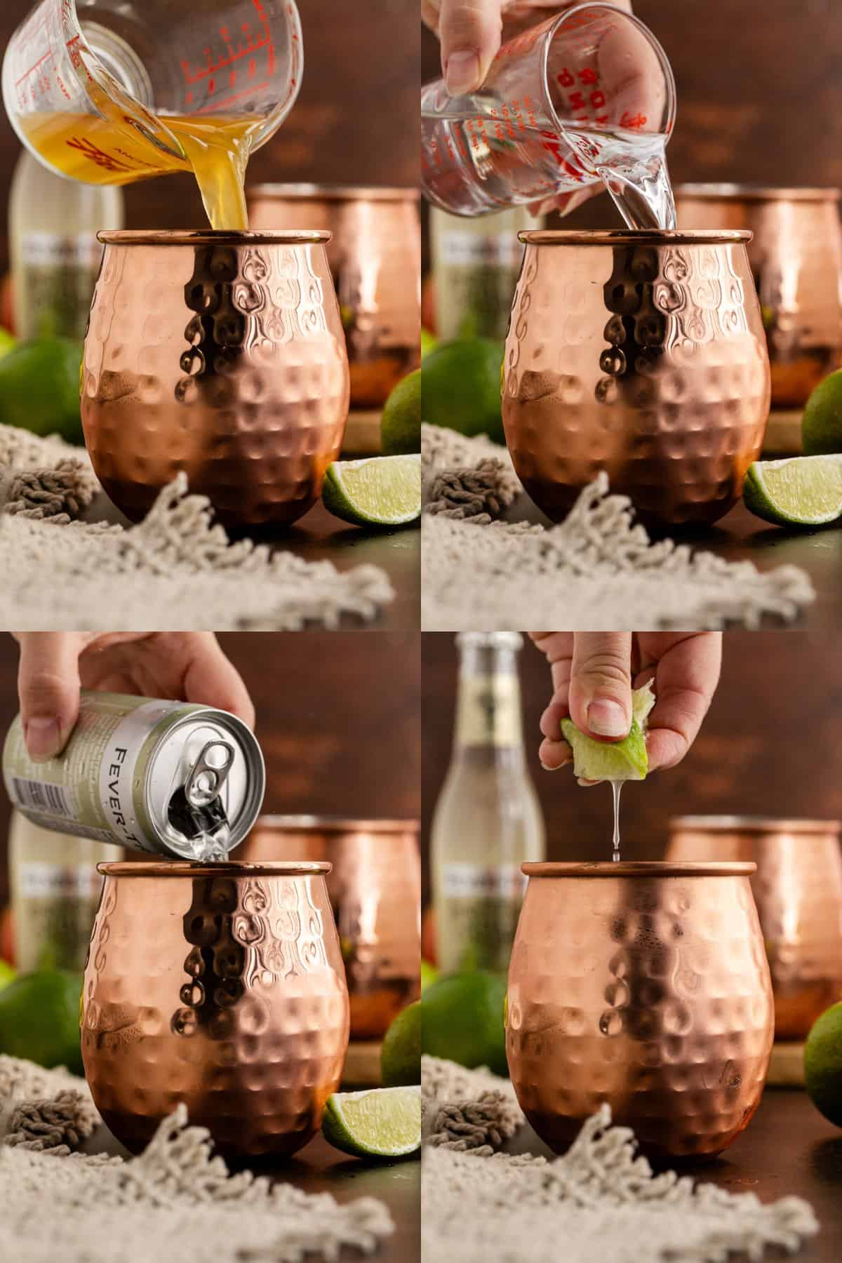 Apple Cider Moscow Mule Being Pouring in Glass