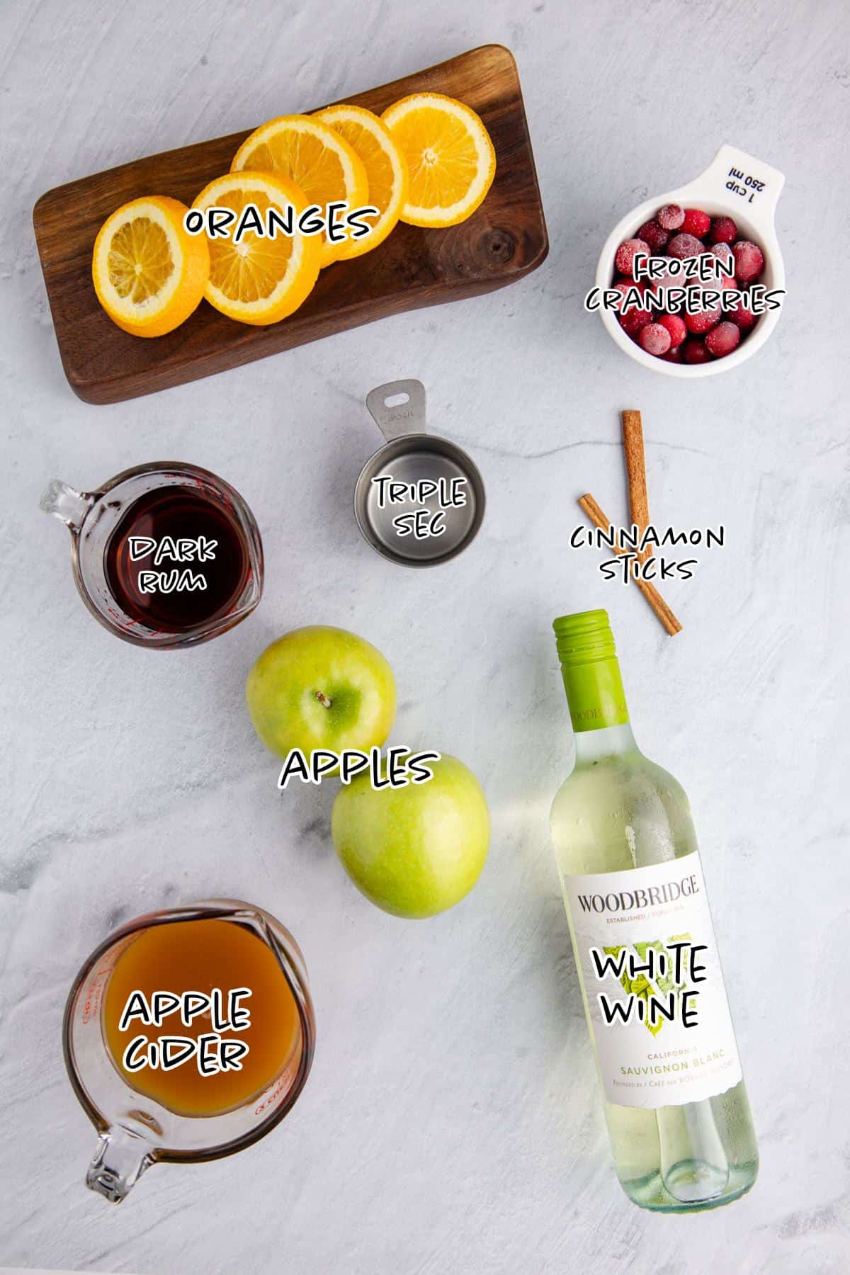 Apple Cider Sangria with White Wine Ingredients