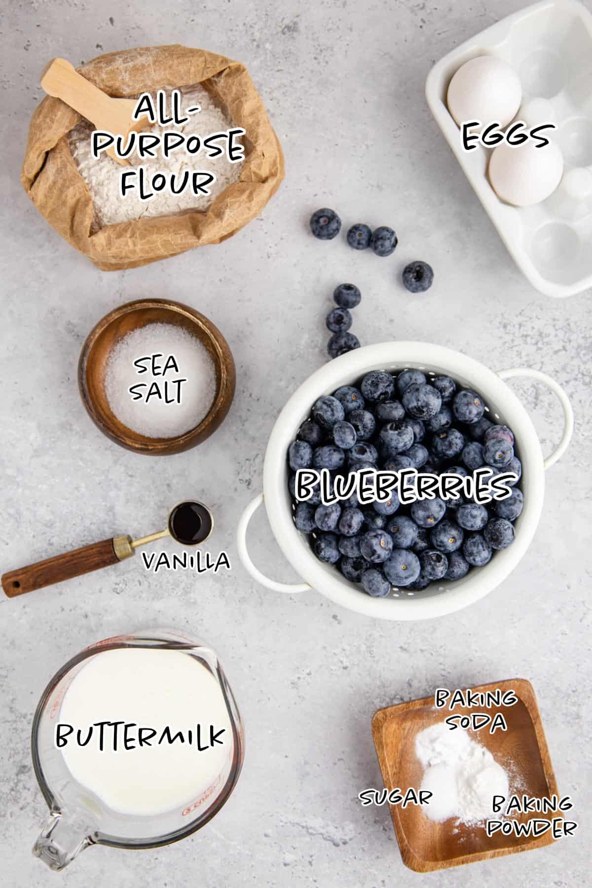 Blueberry Buttermilk Pancake Ingredients