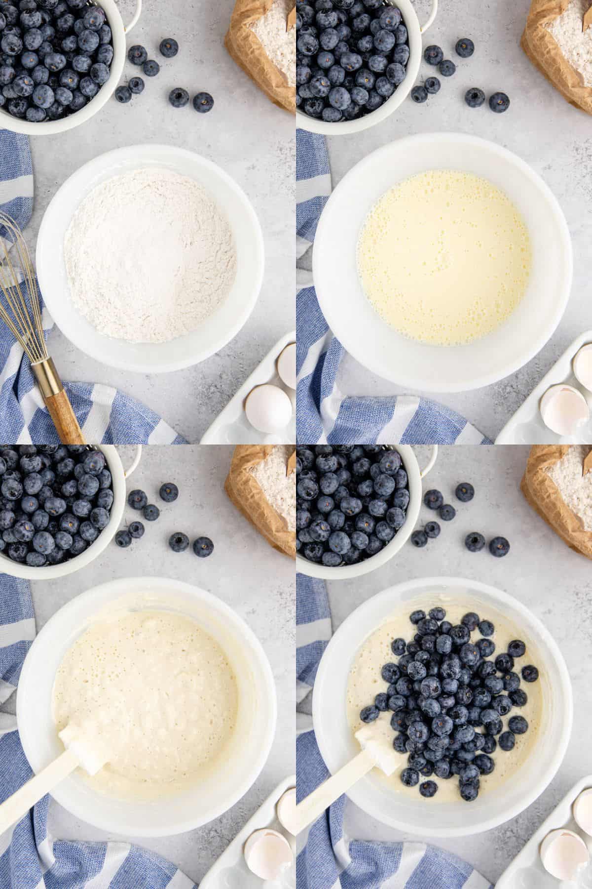 Blueberry Buttermilk Pancakes Being Made a Bowl