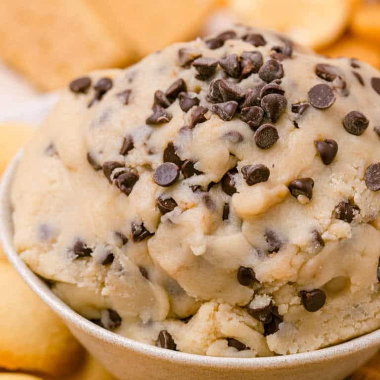 Chocolate Chip Cookie Dough Dip in a Bowl