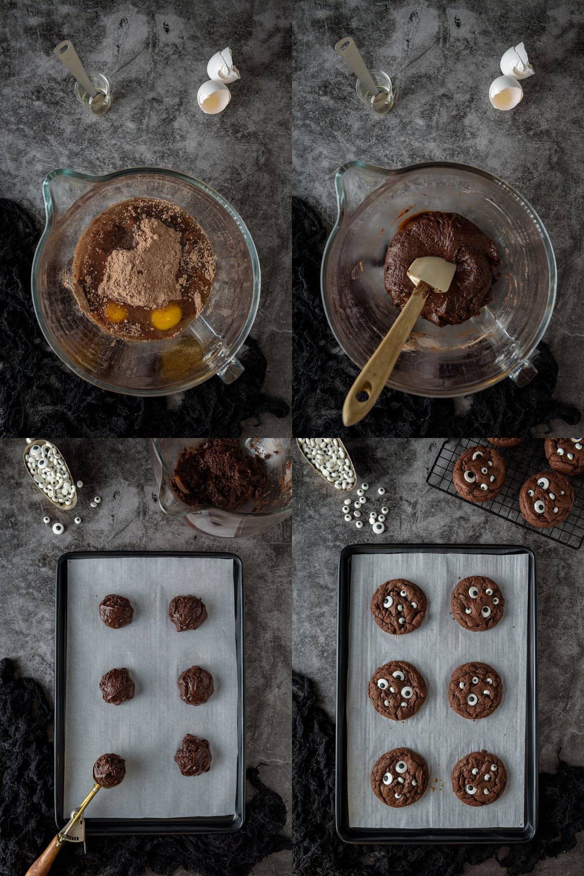 Cookies from Devils Food Cake Mix Being Made