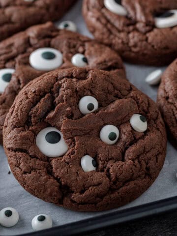 Cookie from Devils Food Cake Mix On a Baking Sheet