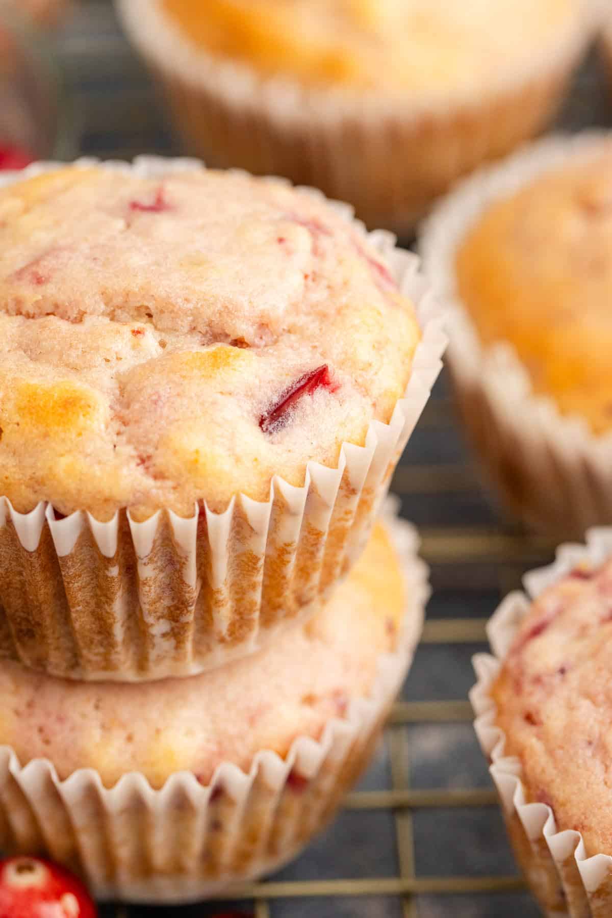 Cranberry Sauce Muffins in Stacked