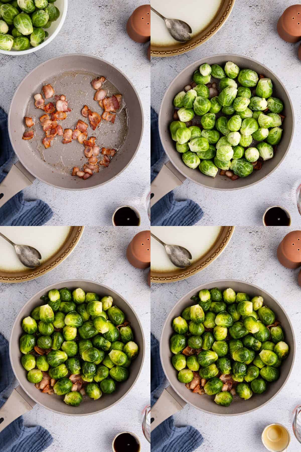 Maple Brussel Sprouts Cooking in a Pan