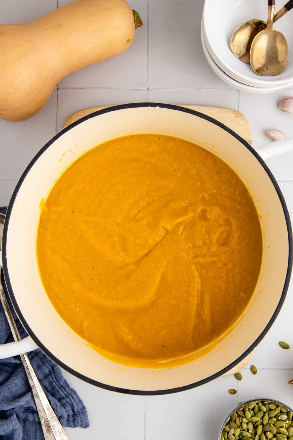 Roasted Butternut Squash and Garlic Soup Blended Smooth