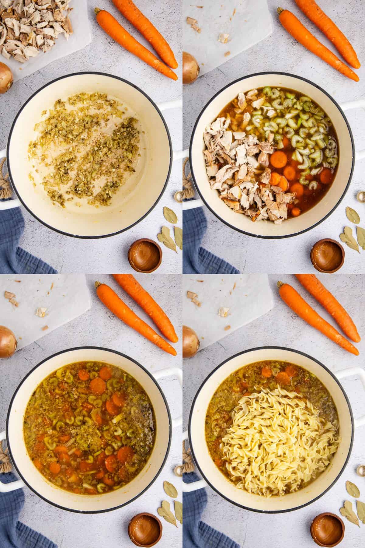 Turkey and Veg Soup Being Made In a Stock Pot