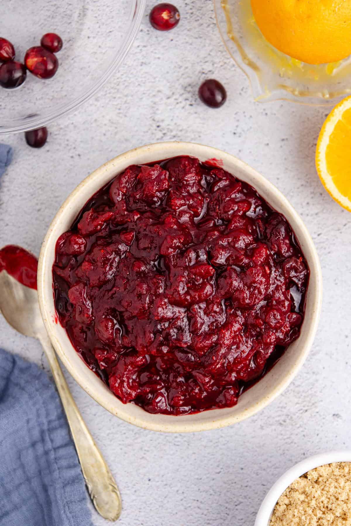 Whole Berry Cranberry Sauce in a Bowl