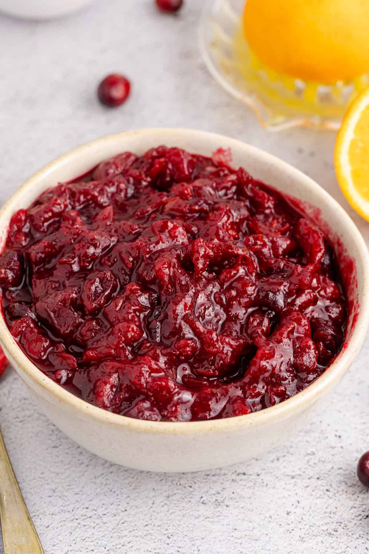 Whole Berry Cranberry Sauce in a Bowl