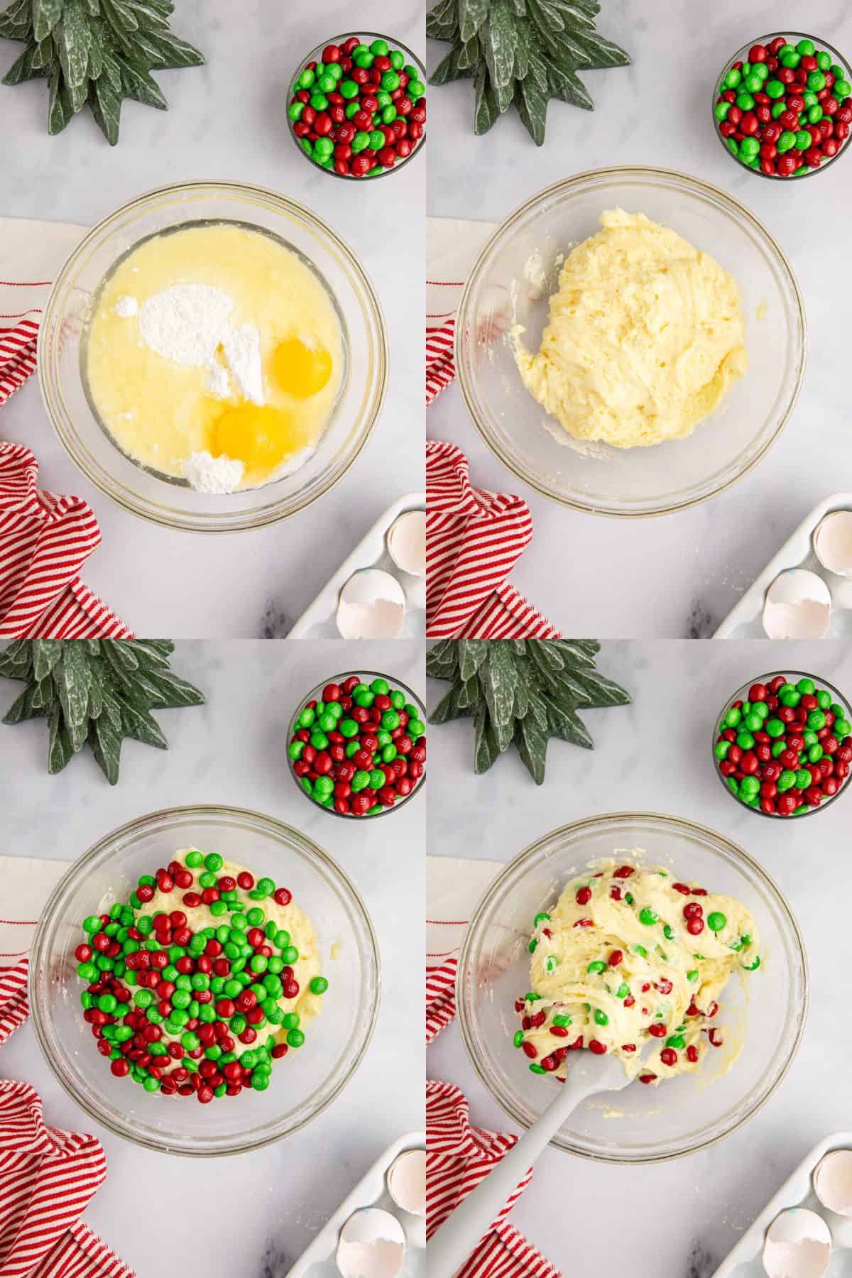 Cake Mix Christmas Cookies Being Made in a Bowl