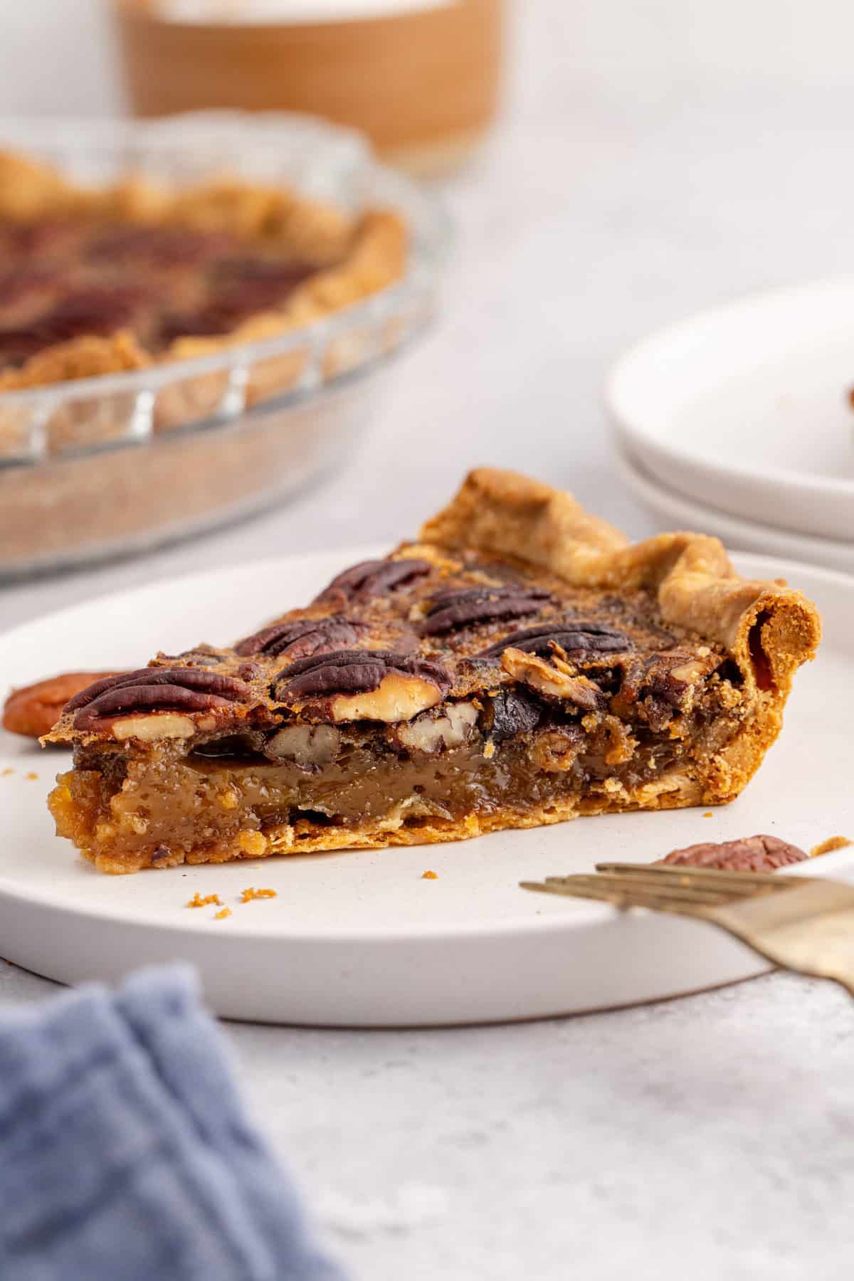 Costco Pecan Pie slice of a Plate