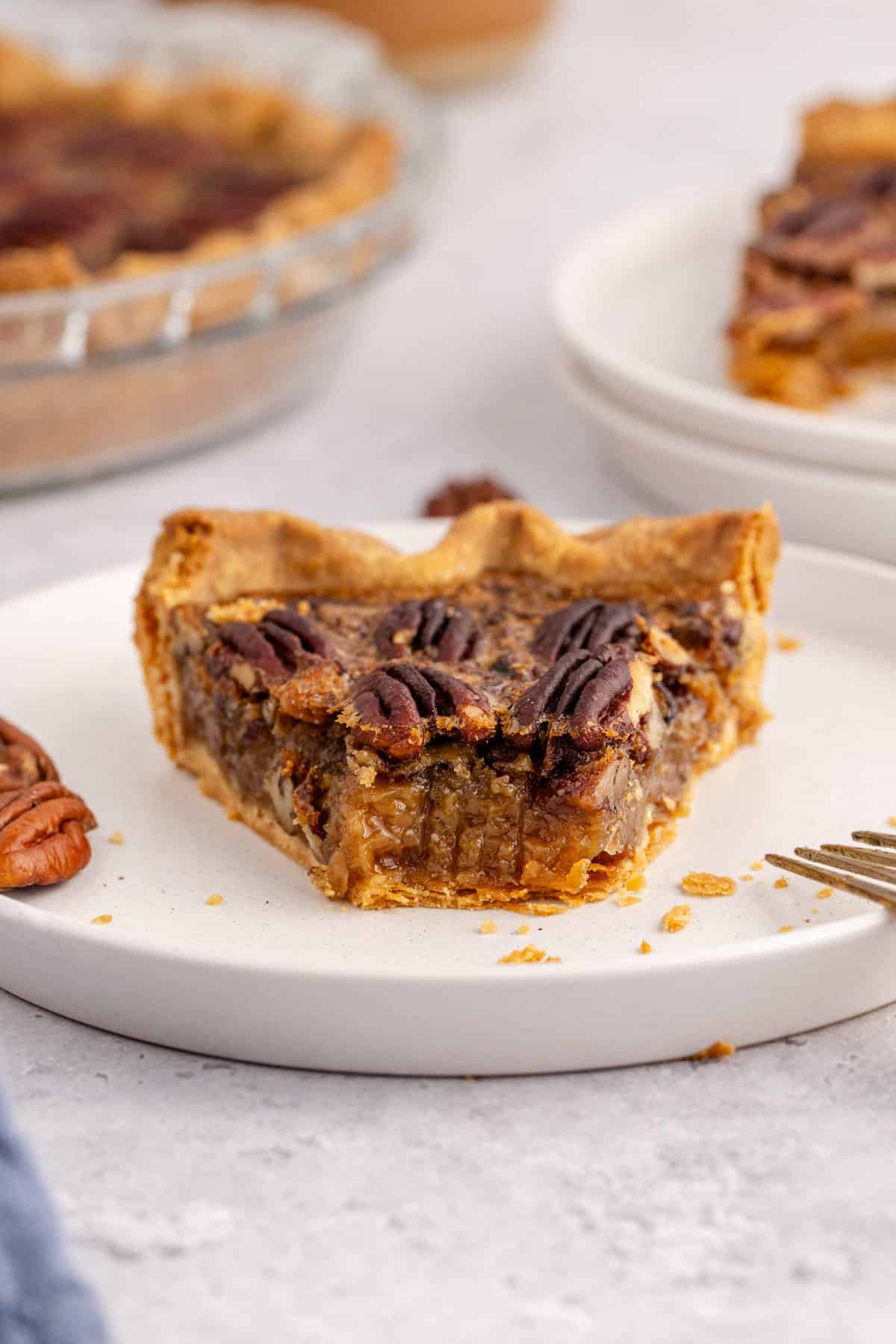 Costco Pecan Pie on a Plate with a Fork