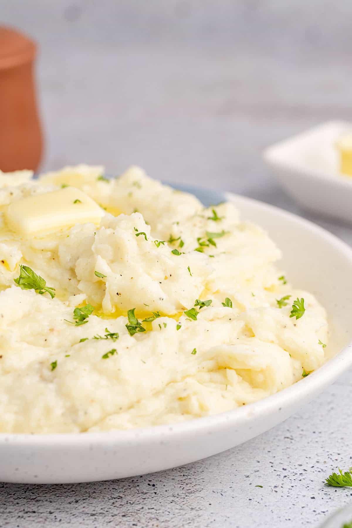 Idahoan Mashed Potato in a Bowl with Butter on Top