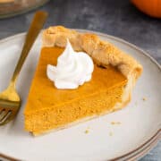 Pumpkin Pie Using Sweetened Condensed Milk on a Plate