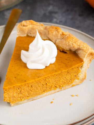 Pumpkin Pie Using Sweetened Condensed Milk on a Plate