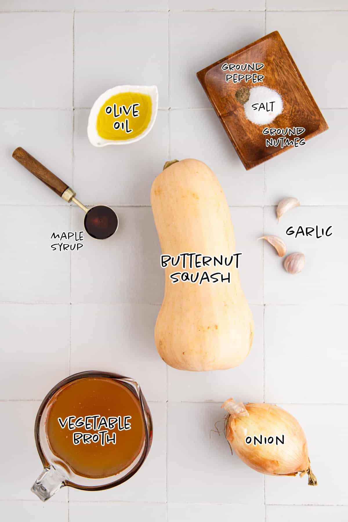 Roasted Butternut Squash and Garlic Soup Ingredients