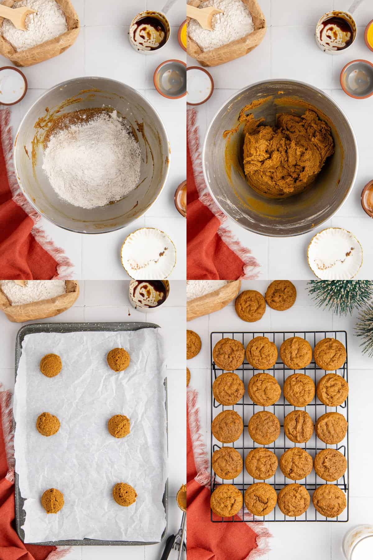 Spicy Chewy Ginger Molasses Cookies Being Made on Baking Sheet