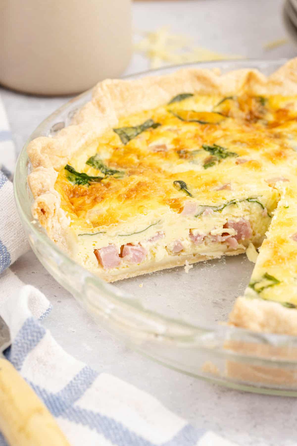 Spinach Ham Quiche Lorraine Inside Filling