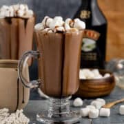 Baileys Hot Chocolate in a Mug with Marshmallows