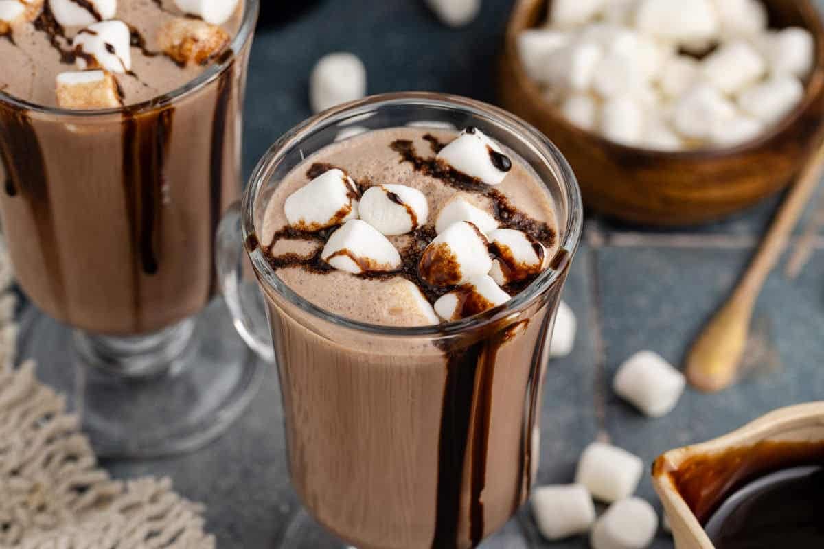 Baileys Hot Chocolate in a Mug from above