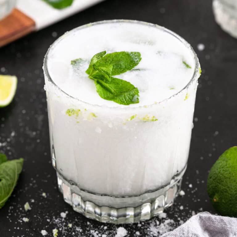 Coconut Mojito with Coconut Milk with Mint on Top