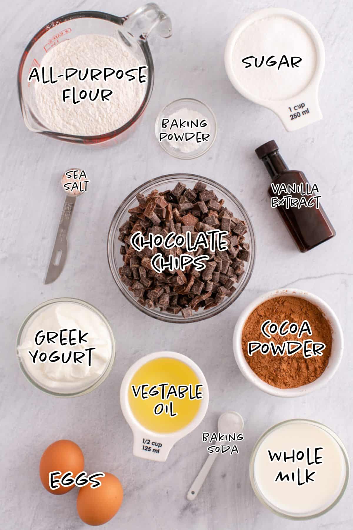Double Chocolate Chunk Muffins Ingredients