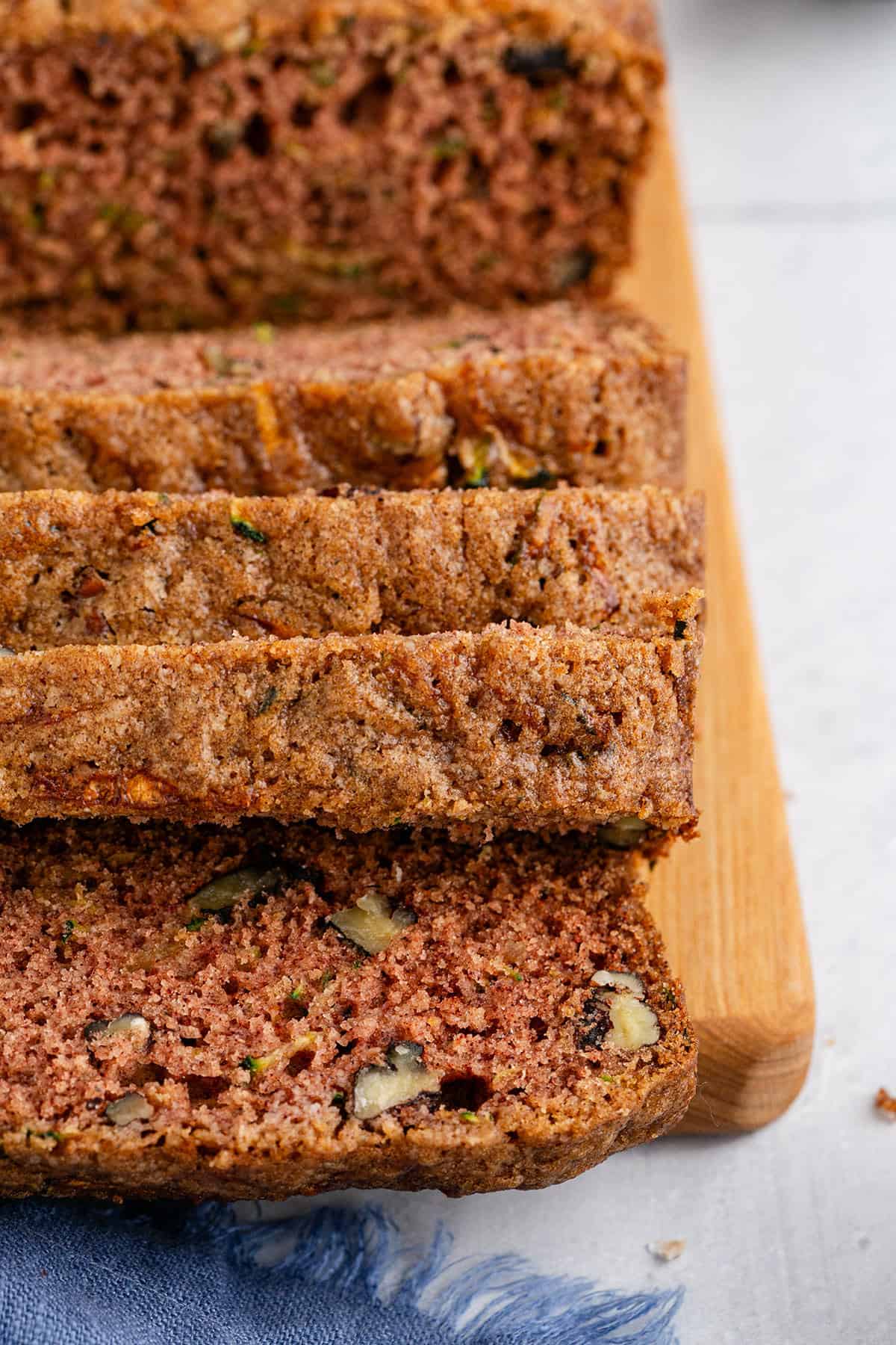 Gluten Free Zucchini Bread on a Cutting Board