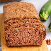 Gluten Free Zucchini Bread on a cutting board