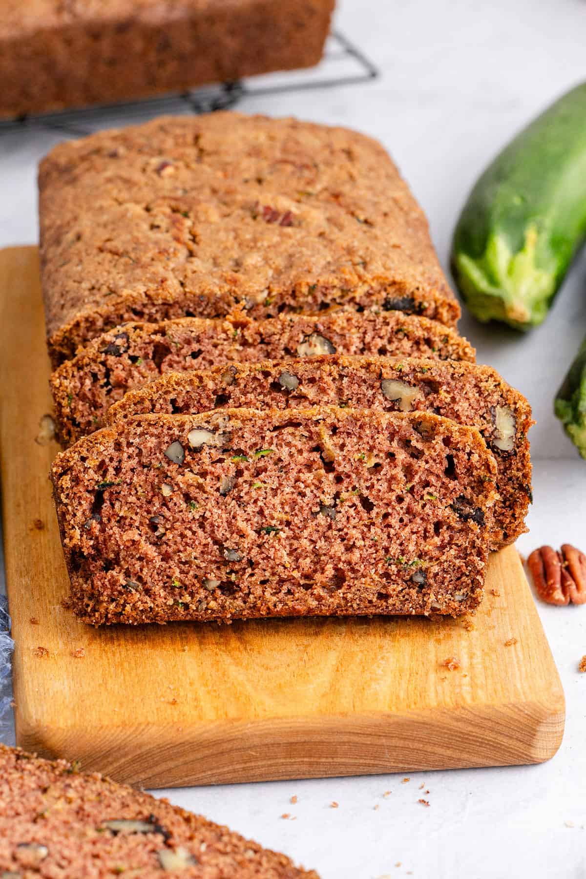 Gluten Free Zucchini Bread on a Cutting Board