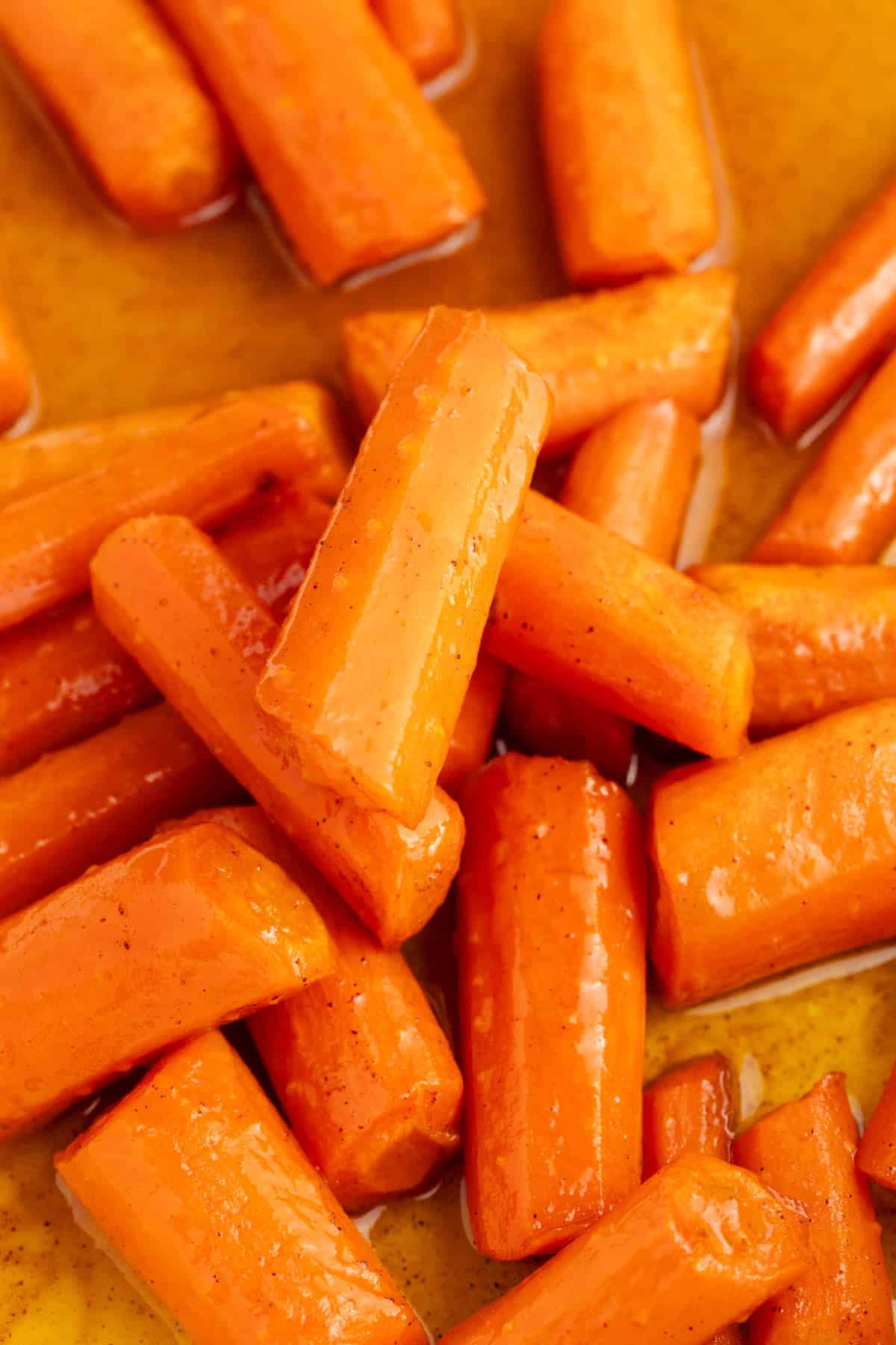 Honey and Brown Sugar Glazed Carrots Baked in a Casserole Dish