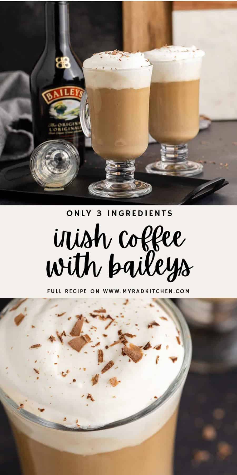 2 up Pinterest image of Baileys Irish Coffee