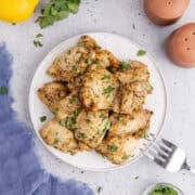 Easy Chicken Thighs Piled on a Platter