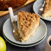 Apple Coffee Cake served on plates with forks