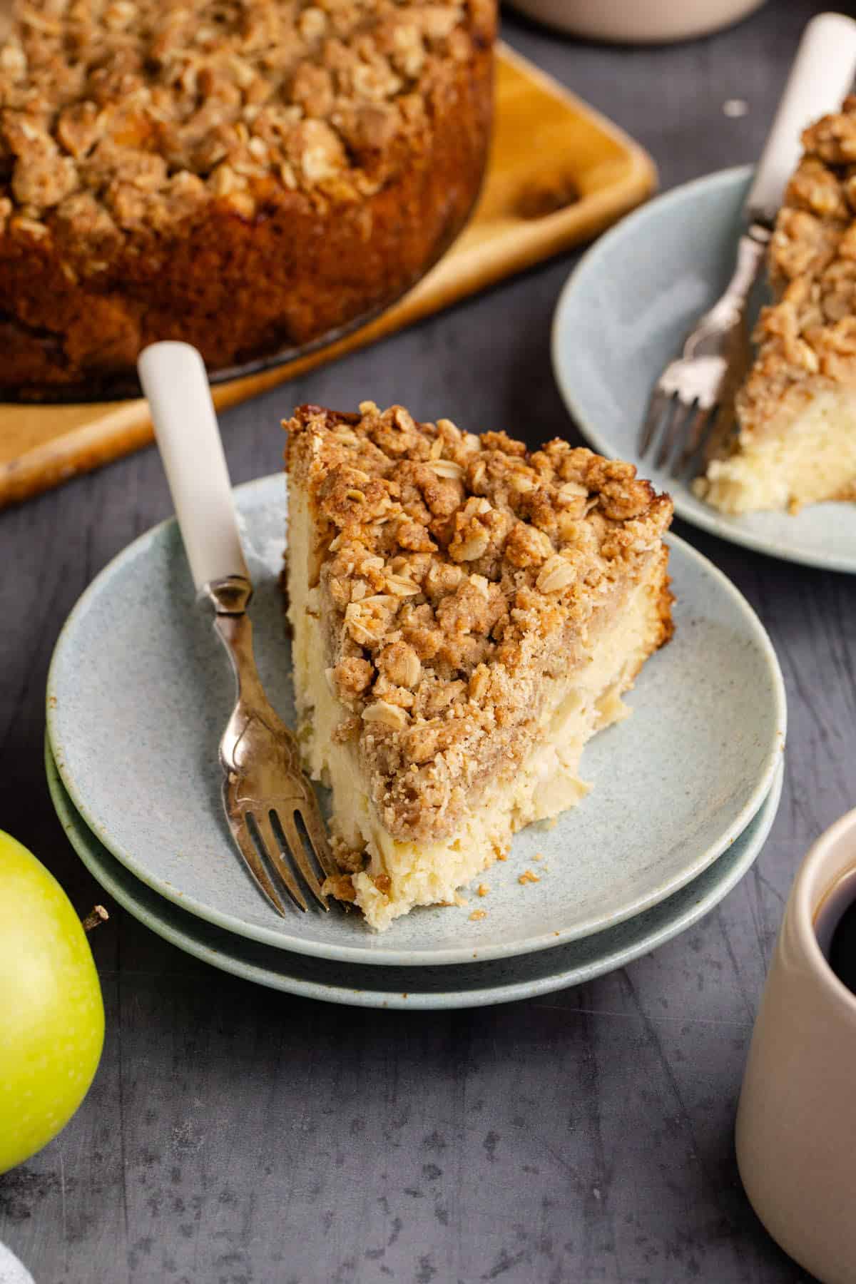 Apple Coffee Cake served on plates with forks
