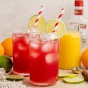 Madras Cocktail with a straw and lime slice