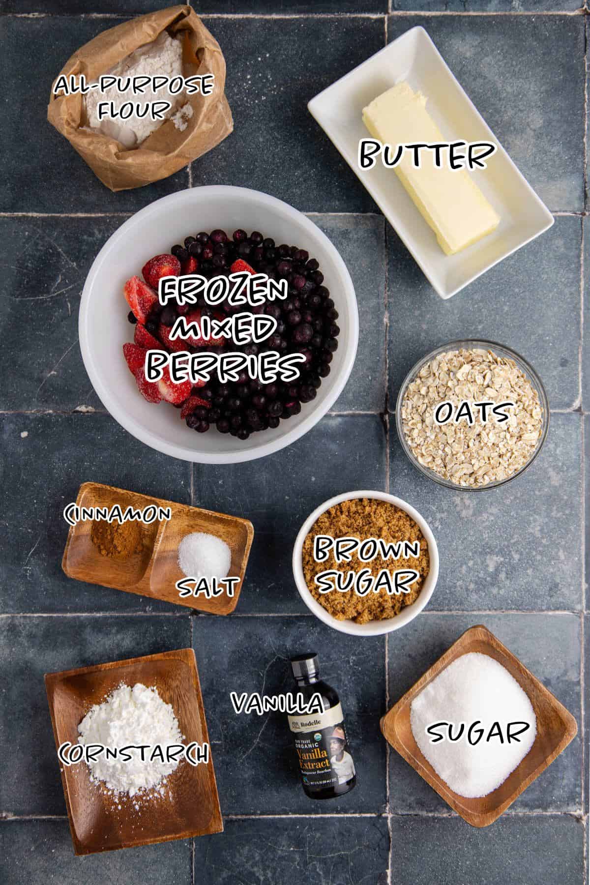 Mixed Berry Crisp with Frozen Berries ingredients