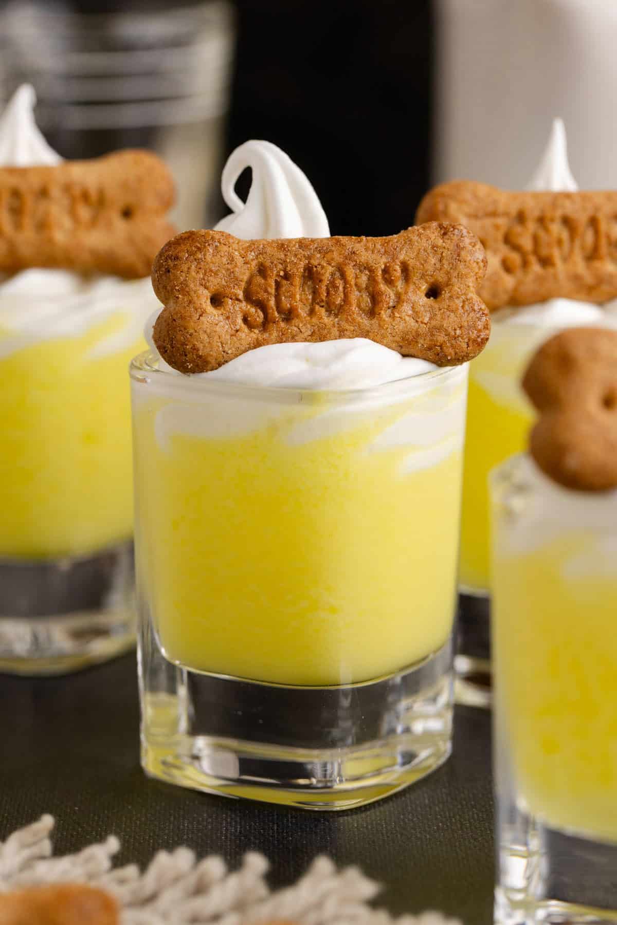 Scooby Doo Shots with a Scooby snack on top