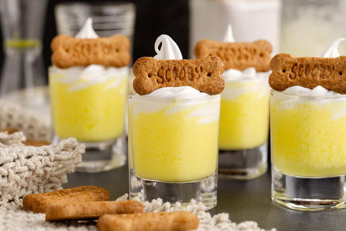 Scooby Doo Shots with whipped cream and a cookie on top